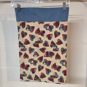 Vintage‎ Handmade 13 x 19 in Quilted Heart Americana Fabric Pillowcase Mini Kids
